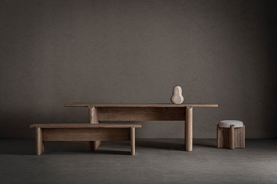 JACQUARD 10 személyes natúr mangófa étkezőasztal 250 cm