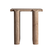 Natúr mangófa Jacquard lerakóasztal – kötélfonatos, perforált és márvány paneles fedlappal, frontális nézet