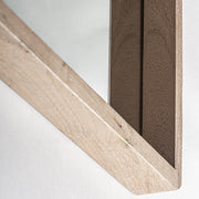 Jacquard falitükör oldalsó nézet – tömör mangófa keret textúrája