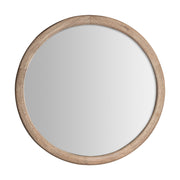 Jacquard kör alakú falitükör elölnézet – natúr mangófa keret 98 cm átmérővel