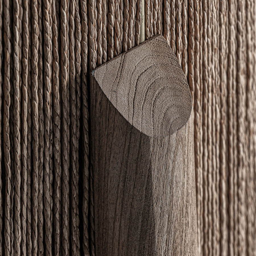 Jacquard mangófa kaspó felső lábrészlete, finoman ívelt végződés
