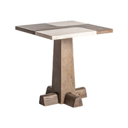 Kortárs loft stílusú bisztróasztal – perspektivikus nézet, fa és kő kombináció