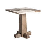 Kortárs loft stílusú bisztróasztal – perspektivikus nézet, fa és kő kombináció