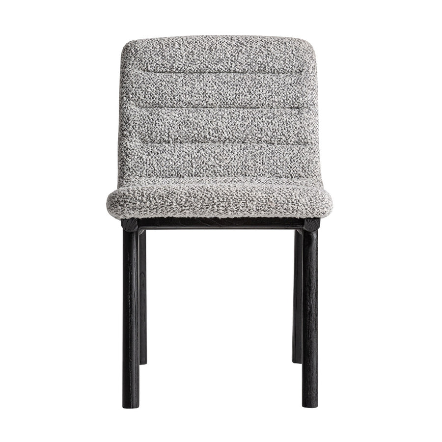 Jacquard buklé kárpitos szék elölnézet – szürke textúrájú háttámlával
