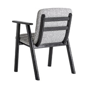 Jacquard szék hátulról – fekete nyírfa merevítés és buklé kárpit