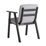 Jacquard szék hátulról – fekete nyírfa merevítés és buklé kárpit