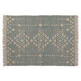 Kék és bézs juta-pamut szőnyeg 300x200 cm – teljes felülnézet, Kozakura kollekció