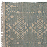 Kozakura törzsi mintás szőnyeg – geometrikus motívumok és rojtos szegély részlete