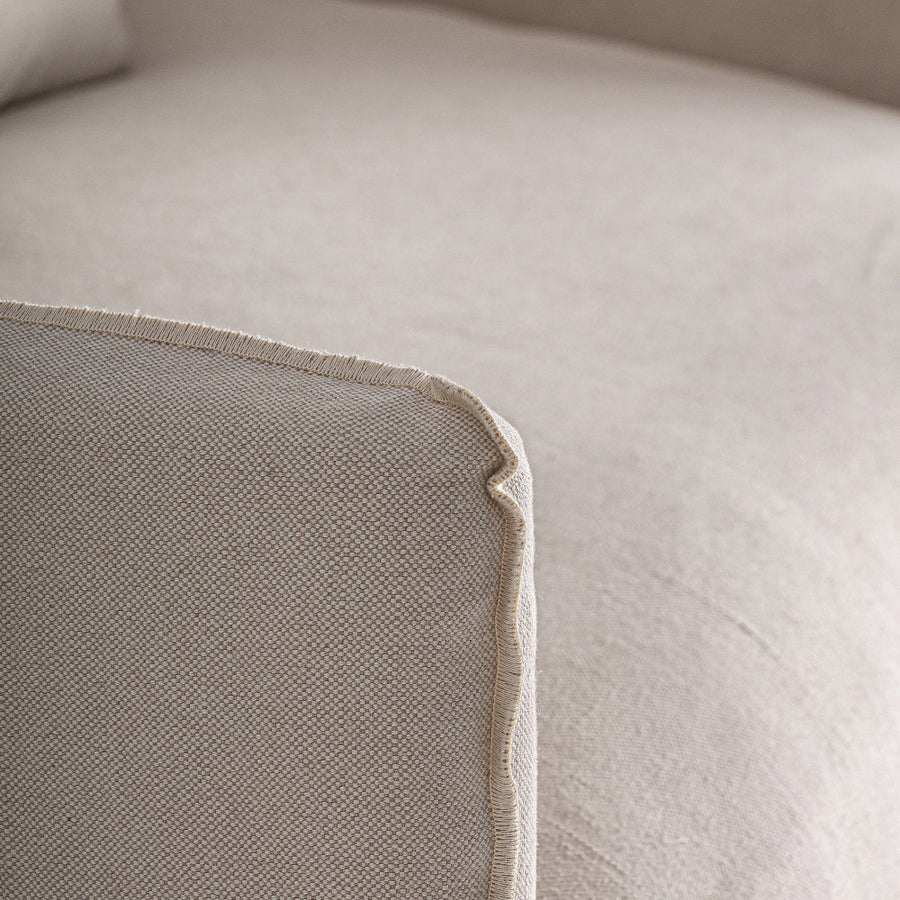 Vászon kárpit részletfotó – finom textúra és látható varrás