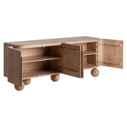 Mangófa tálalókomód nyitott ajtókkal – belső polcos kialakítás