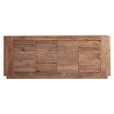 Négyajtós fenyőfa tálaló – frontális nézet, natúr felület, Truel kollekció