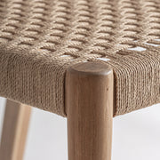 Cean szék ülőfelület részlet – fonott perem és teakfa sarokrész