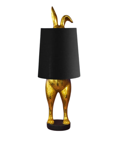 Nyuszis asztali lámpa 74 cm E27 arany-fekete "Hiding Bunny®"