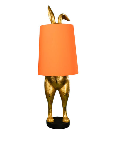 Aranyszínű, nyuszi figurás, glamour stílusú, asztali lámpa.