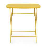 Yvonne sárga összecsukható fém bisztróasztal 70 cm átmérőjű asztallappal