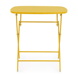 Yvonne sárga összecsukható fém bisztróasztal 70 cm átmérőjű asztallappal