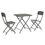 Yvonne fekete összecsukható fém kerti bisztrószett két székkel