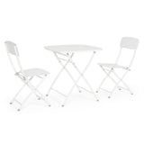 Yvonne fehér fém erkély bútor szett összecsukható asztallal és székekkel