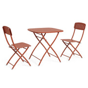 Yvonne korall színű összecsukható kerti asztal és szék szett