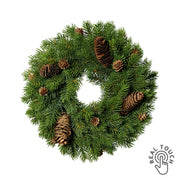 Zöld színű, mű jegenyefenyő koszorú.