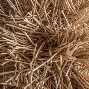 Gömb formájú, fészekszerű kézműves design függeszték lámpa.