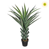 AGAVE UV álló mű agave 120 cm fekete kaspóban, modern zöld növény dekoráció