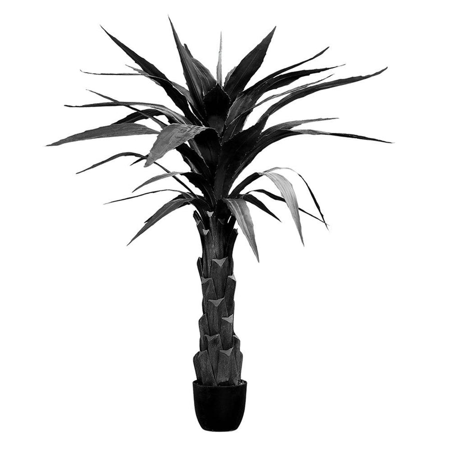 Egyedi 150 cm magas, fekete mű agave kortárs dekorációs növény.
