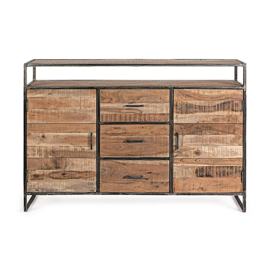 Akácfából és acélból készült tálaló.