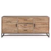 Akácfából és acélból készült tálaló.