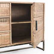 Akácfából és acélból készült tálaló.