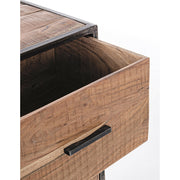 Akácfából és acélból készült tálaló.