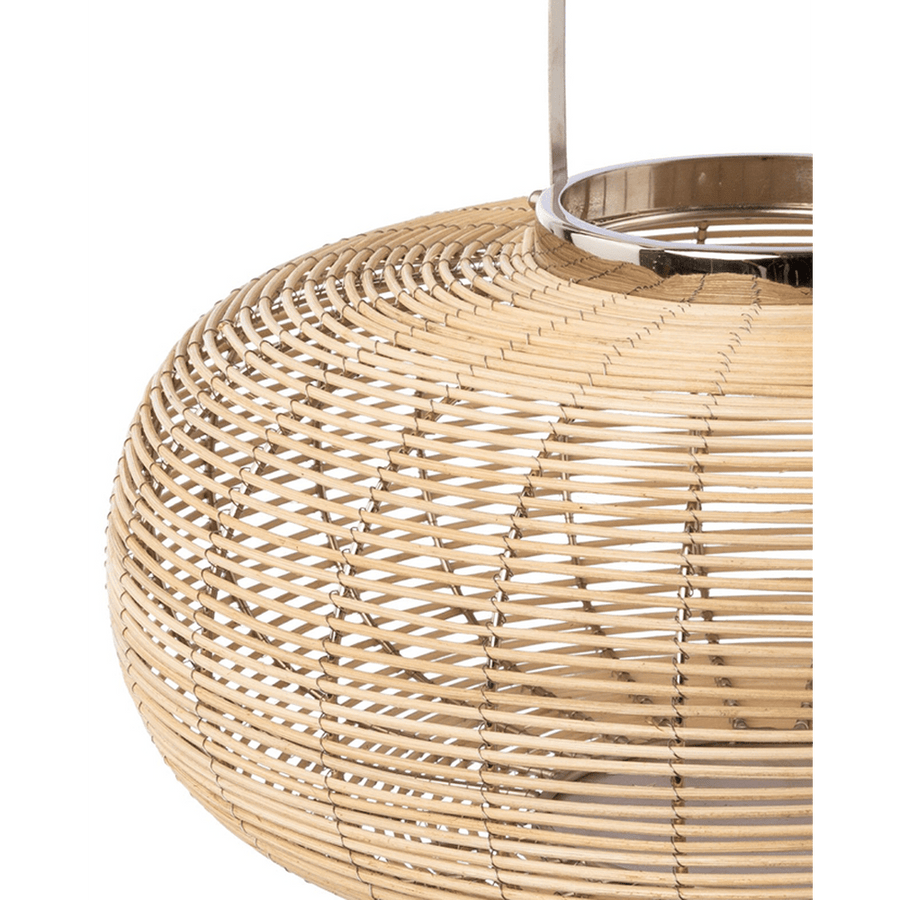 Natúr színű fűzfavesszőből készült, kézműves lámpás.
