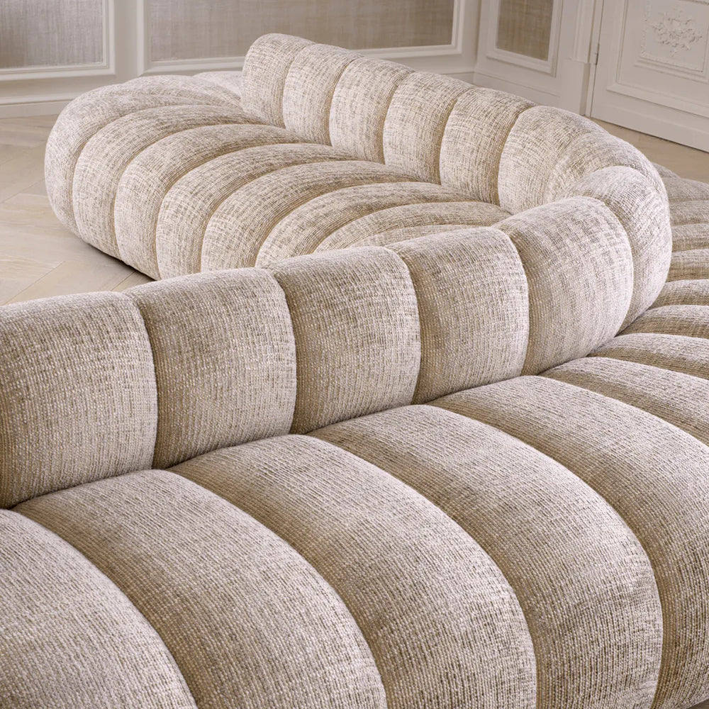 ALISON kétoldalas bézs design kanapé 331 cm