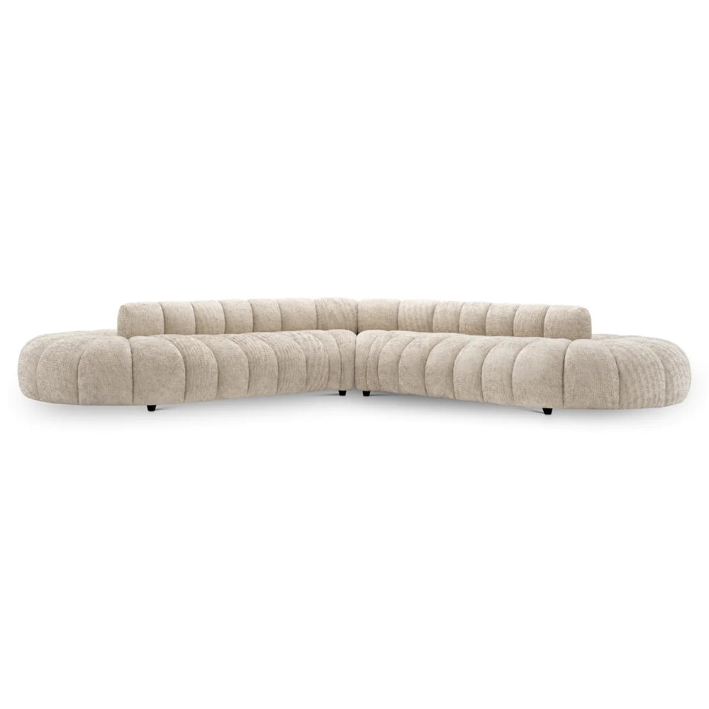 ALISON kétoldalas bézs design kanapé 331 cm