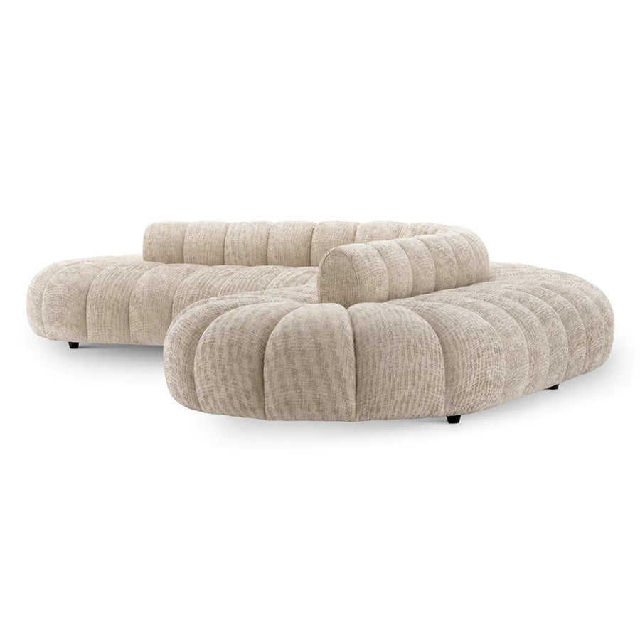 ALISON kétoldalas bézs design kanapé 331 cm