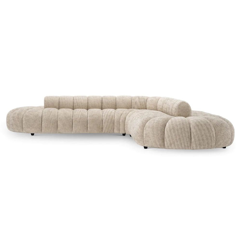 ALISON kétoldalas bézs design kanapé 331 cm