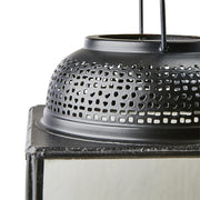 Keleti ihletésű, kortárs stílusú, fekete színű, kézműves fém lámpás.