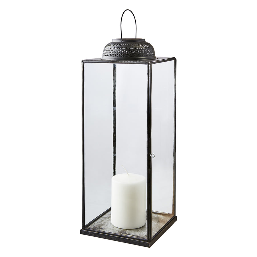 Keleti ihletésű, kortárs stílusú, fekete színű, kézműves fém lámpás.