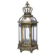 Antique Metals aranyszínű, barokkos díszítésű fém lámpás 64 cm magasságban, antikolt óarany felülettel
