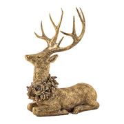 Fekvő, antikolt arany szarvas figura 50 cm – Antique kollekció, teljes alak