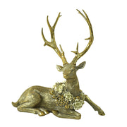 ANTIQUE arany karácsonyi szarvas figura 49 cm fekvő kialakítással