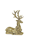 Antikolt felületű, aranyszínű, karácsonyi szarvas figura.