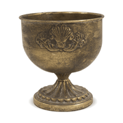 Óaranyszínű, fém díszkaspó.