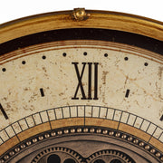 Ipari-loft stílusú, fémből készült, antikolt aranyszínű, 60 cm átmérőjű falióra