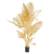 Aranyszínű mű aranypálma 200 cm fekete kaspóban, glamour stílusú dekoráció