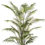 Areca Forest mű pálma részletfotó, finom fésűs zöld levelekkel.