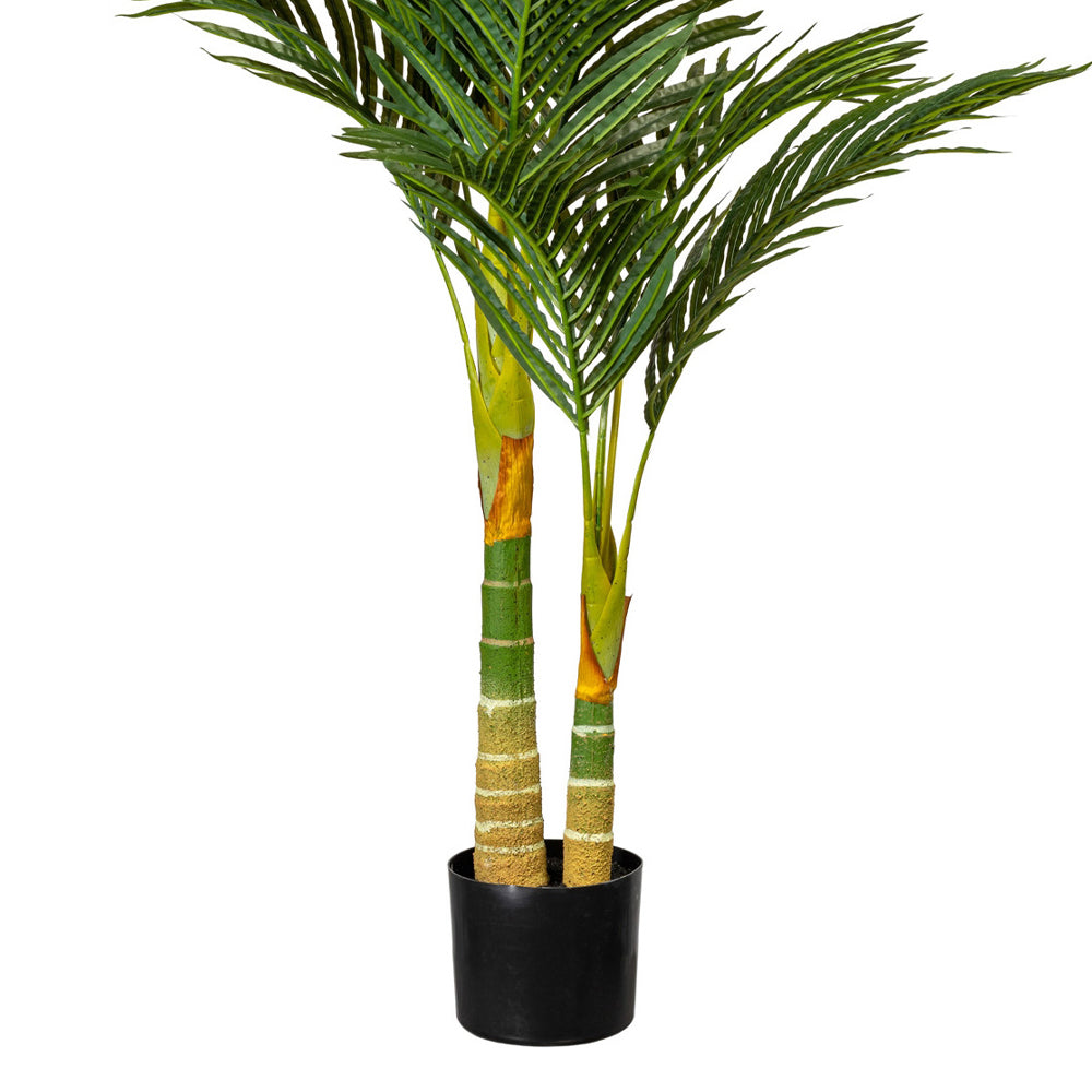 Mű areca pálma törzsrészlete fekete kaspóval.