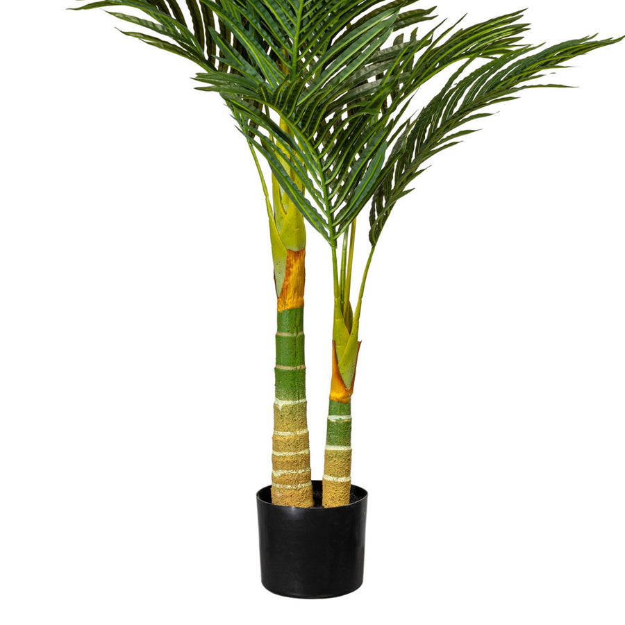 Mű areca pálma törzsrészlete fekete kaspóval.