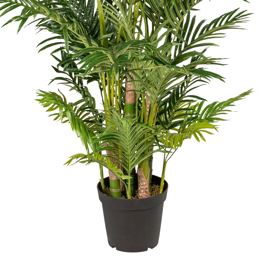 ARECA mű aranypálma stabil fekete műanyag kaspóban, 170 cm