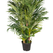 Mű aranypálma alsó része, zöld pálmatörzsekkel és fekete kaspóval